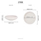 Product dimensions diagram for a white ceramic bowl, showing front and top views with measurements in inches on a white background.