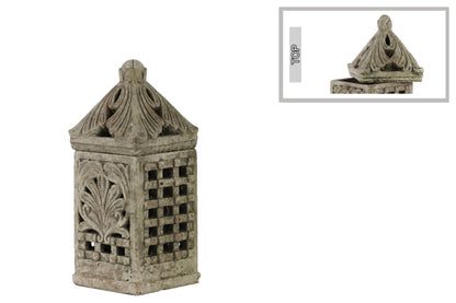 Terracotta  Square Lantern Distressed Finish Gray