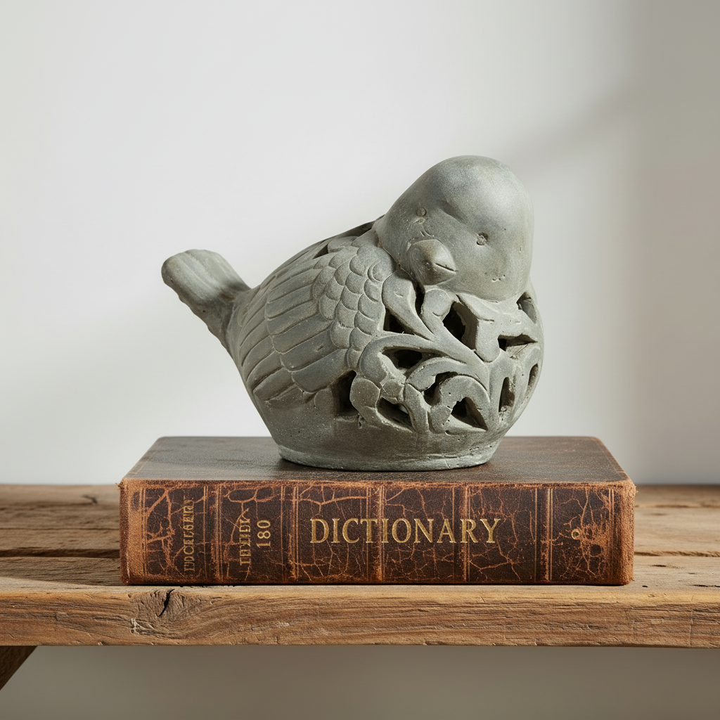 Kailani Terracotta Bird Figurine with Floral Cutout Design