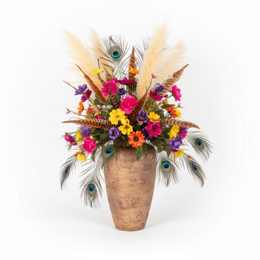 Nithya Handcrafted Cylindrical Textured Vase
