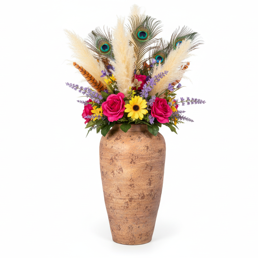 Chanda Tall Handcrafted Cylindrical Textured Vase