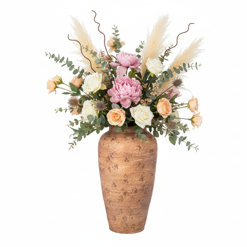 Chanda Tall Handcrafted Cylindrical Textured Vase