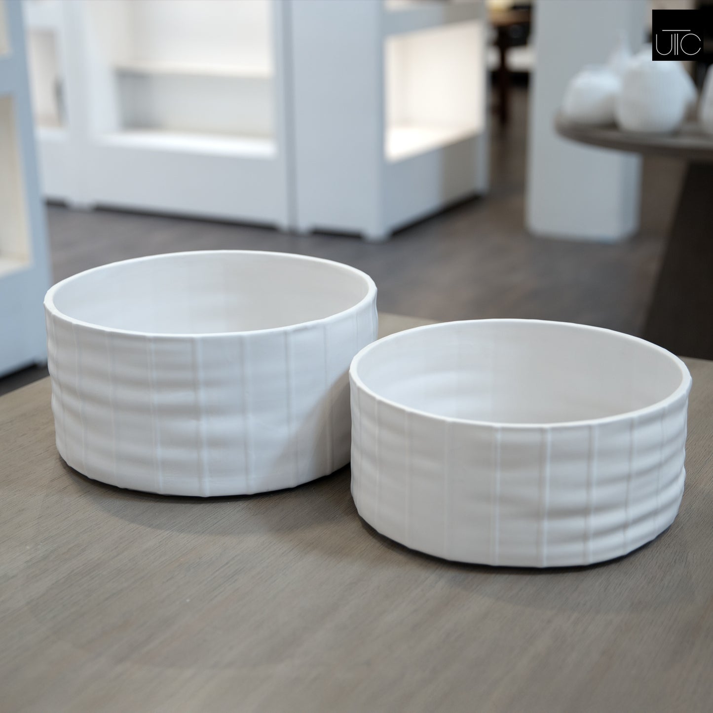 Mylana Textured Cylindrical Ceramic Planter (Set of 2)
