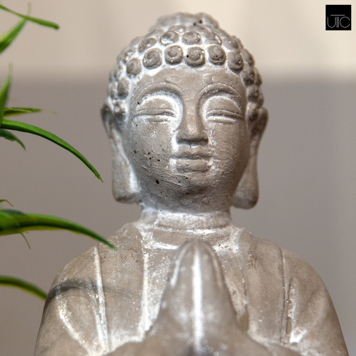 Eliana Cement Meditating Buddha Figurine with Candle Holder