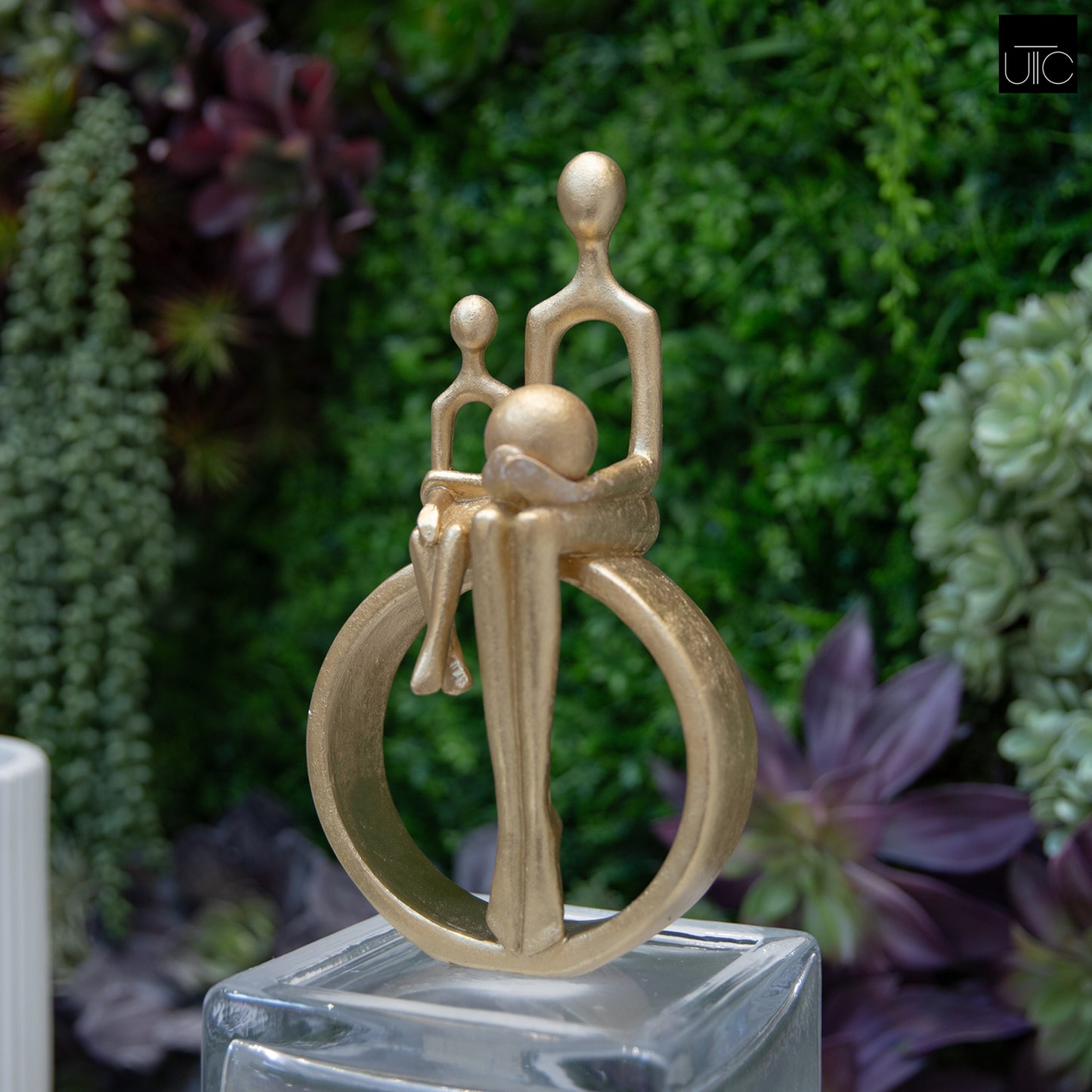 Gaian Mother and Child Resin Gold Figurine