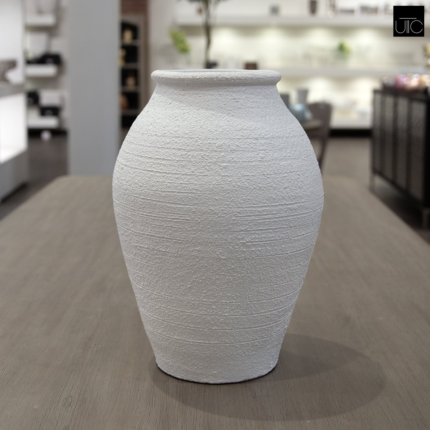 Larisa Ovoid Pebble-Textured Ceramic Vase