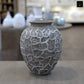 Yeva Ovoid Cement Vase with Diamond-Lattice Texture