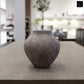 Pavati Handcrafted Egg-Shaped Terracotta Vase with Ribbed Texture