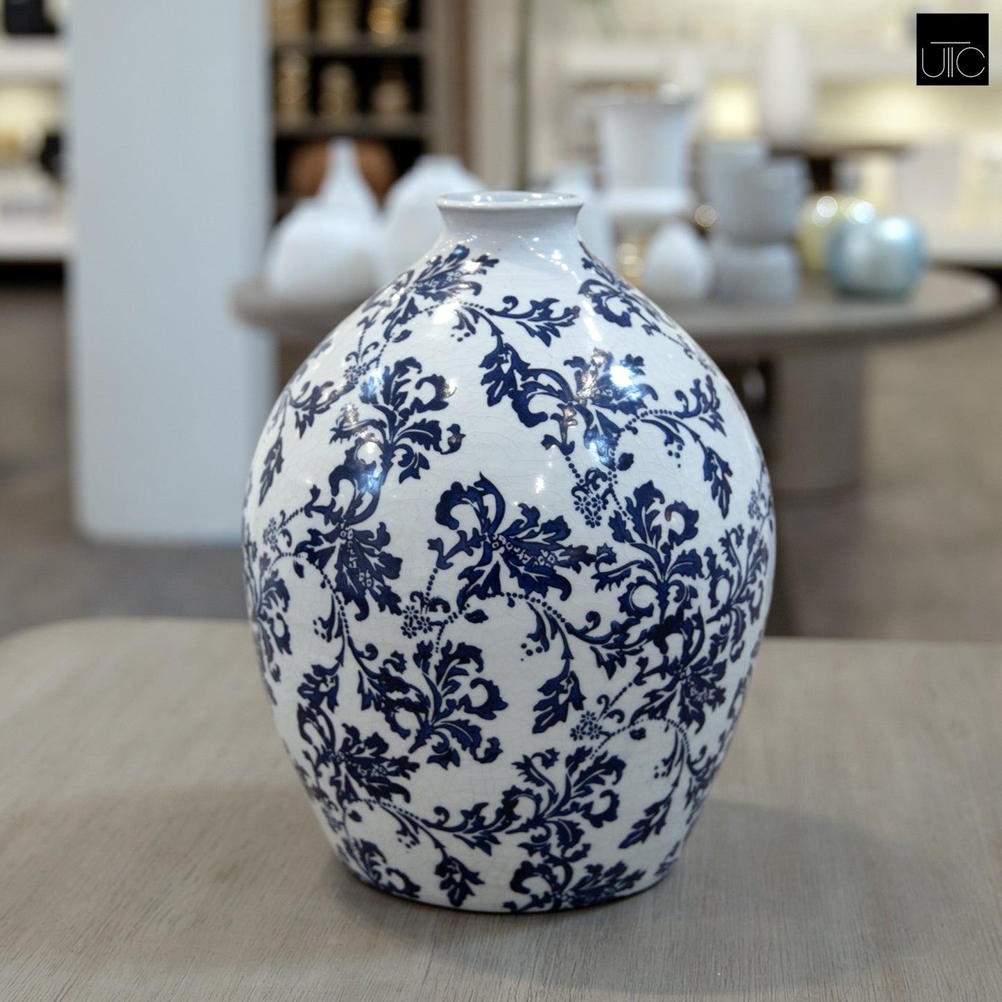 Vlada Chinoiserie Ginger Jar Style Ceramic Vase