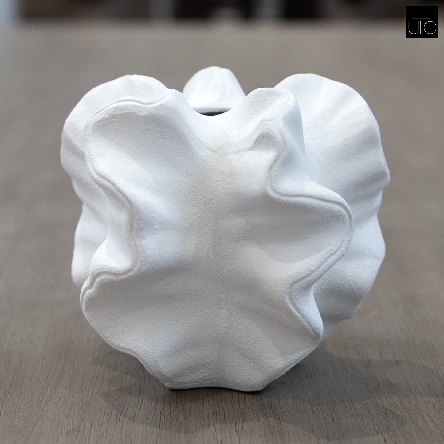 Odessa Ruffled Lobe Ceramic Floral Vase