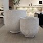 Irina Textured Cylinder Planters with Recessed Pedestal Base (Set of 2)