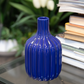 Leila Ceramic Bottle Vase with Embossed Column Design