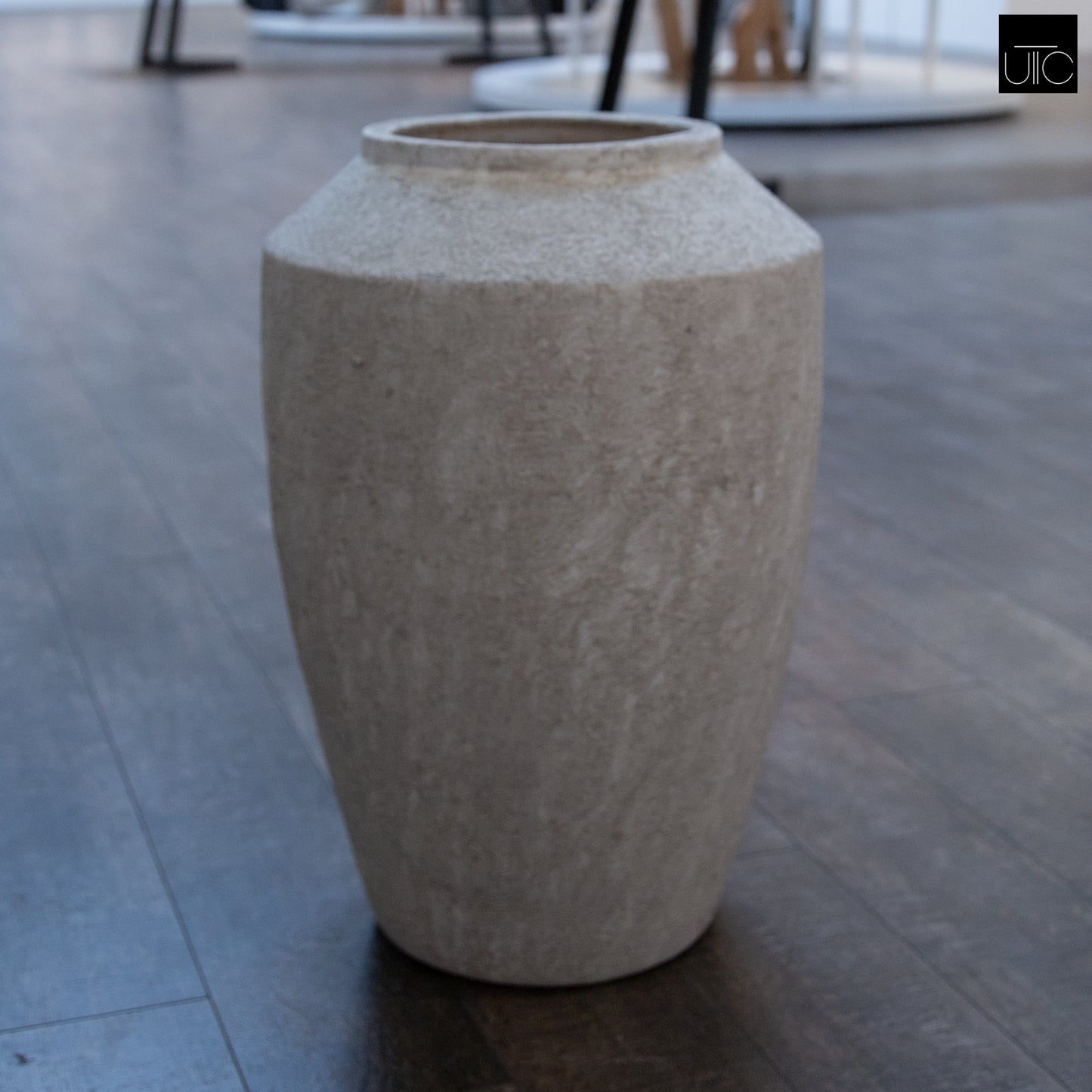 Kora Handcrafted Tapered Urn-Style Ceramic Floor Vase