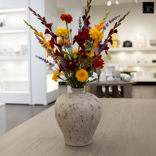 Lilya Weathered Ovoid Cement Vase