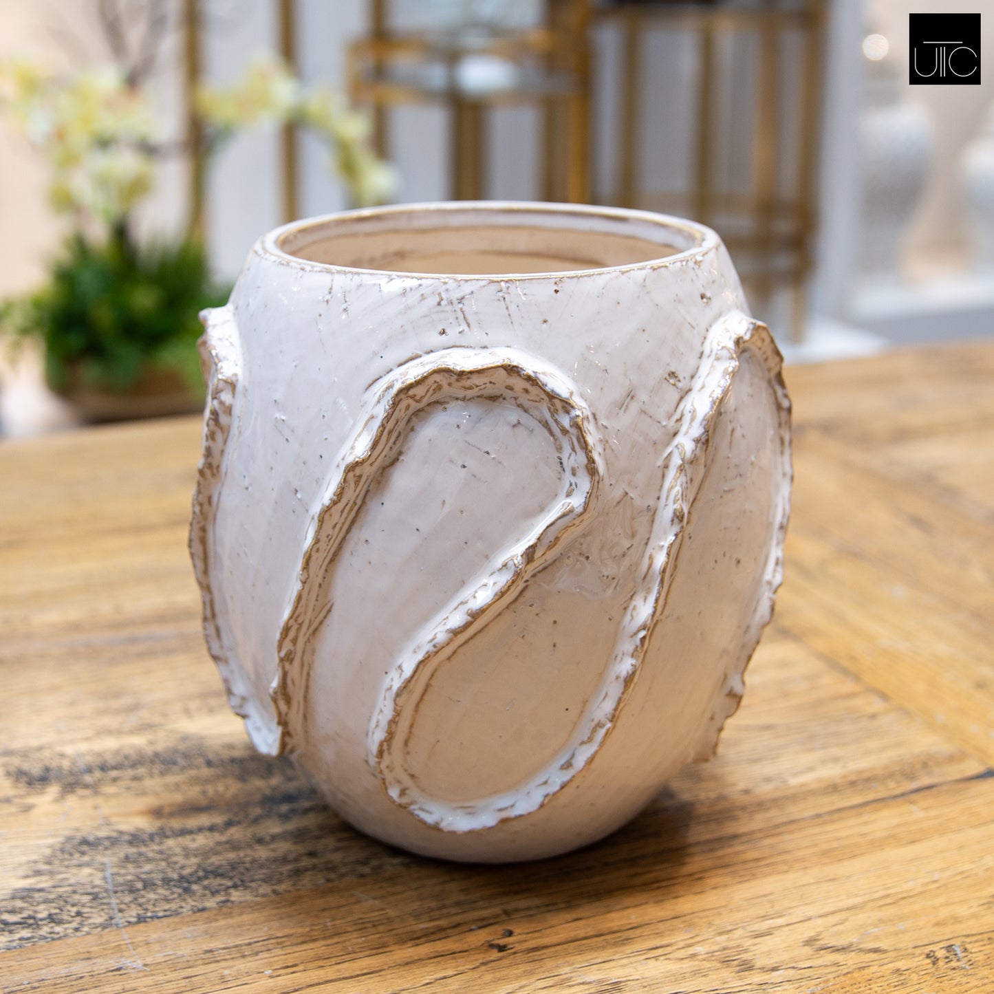 Lorah Ceramic Rustic Wave Vase