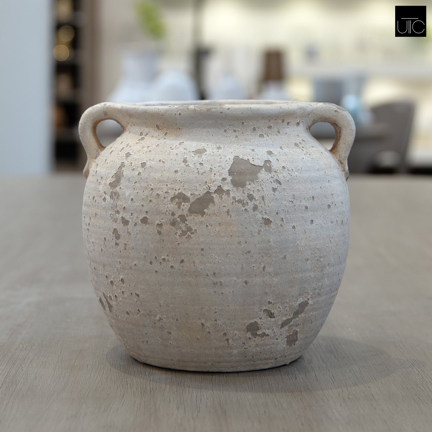 Nyx Rustic Amphora Cement Jar with Loop Handles