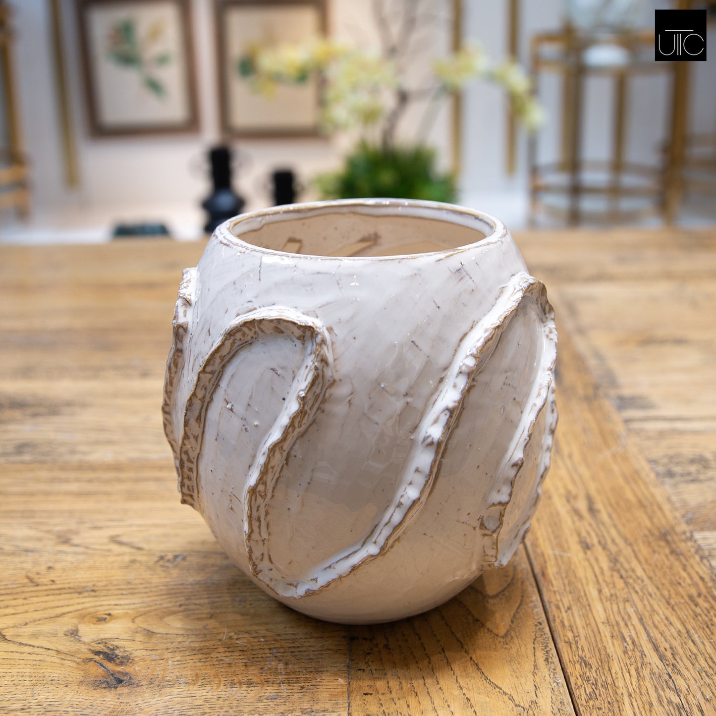 Lorah Ceramic Rustic Wave Vase