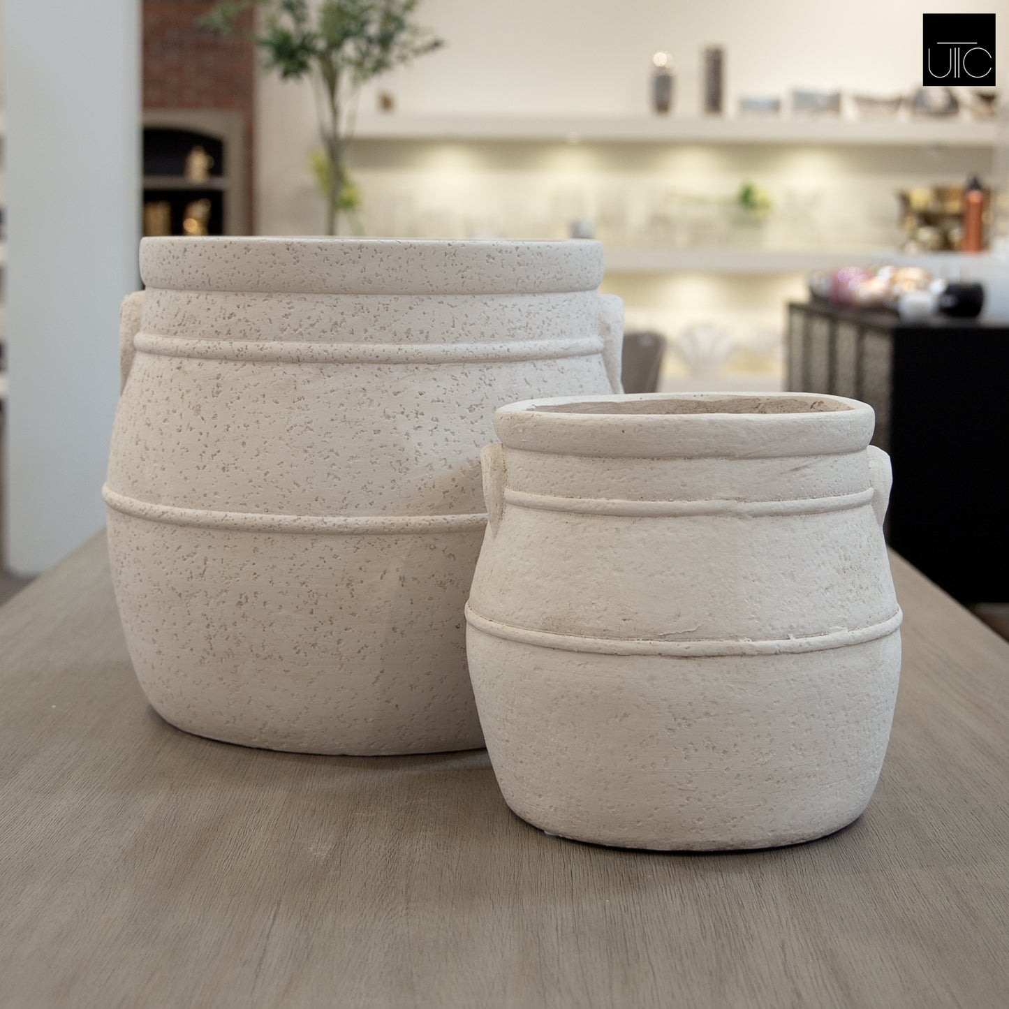 Evgen Rustic Barrel Planter Set (Set of 2)