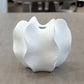 Freya Four-Lobe Sculptural Ceramic Vase with Draped-Leaf Texture