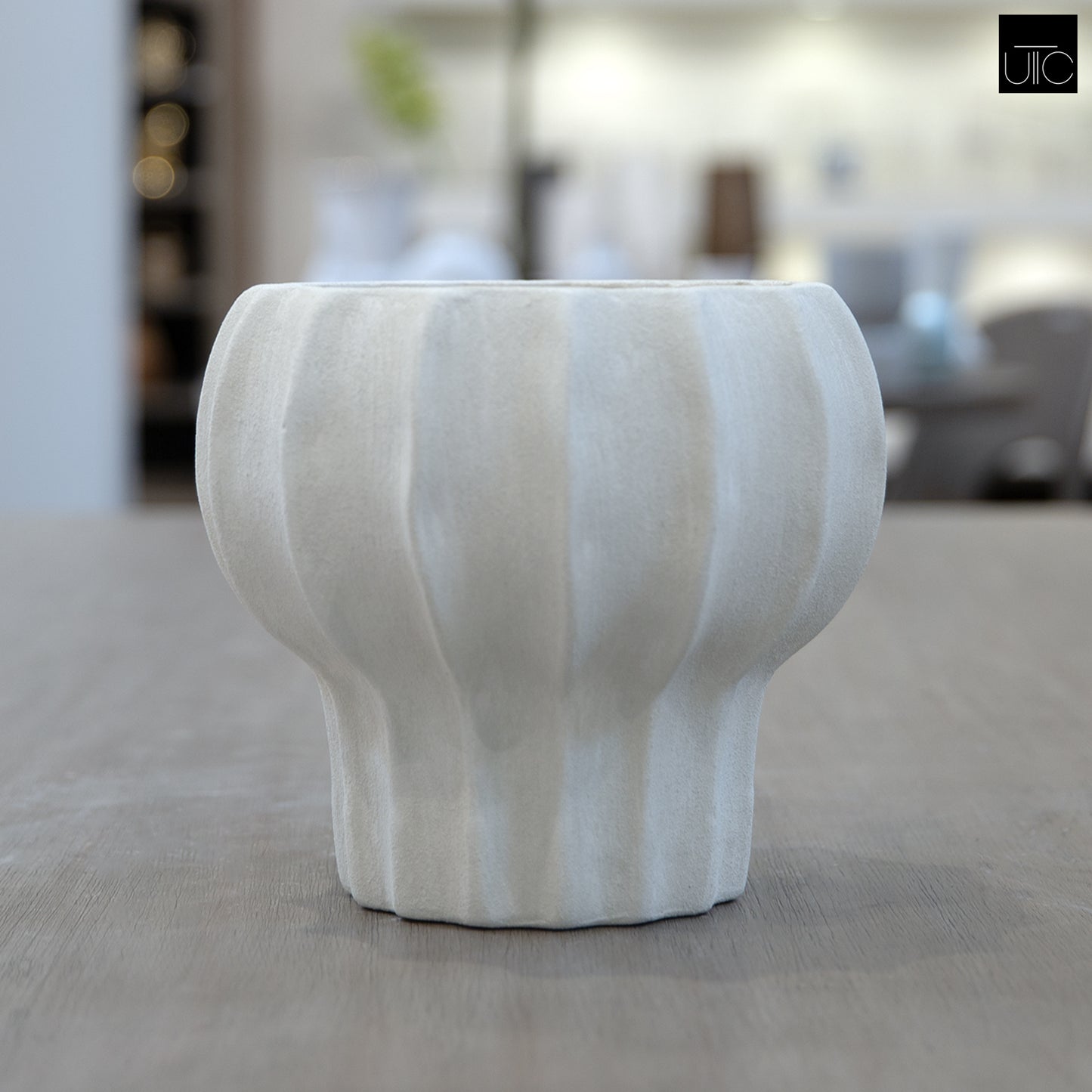 Darie Fluted Urn-Style Clay Planter
