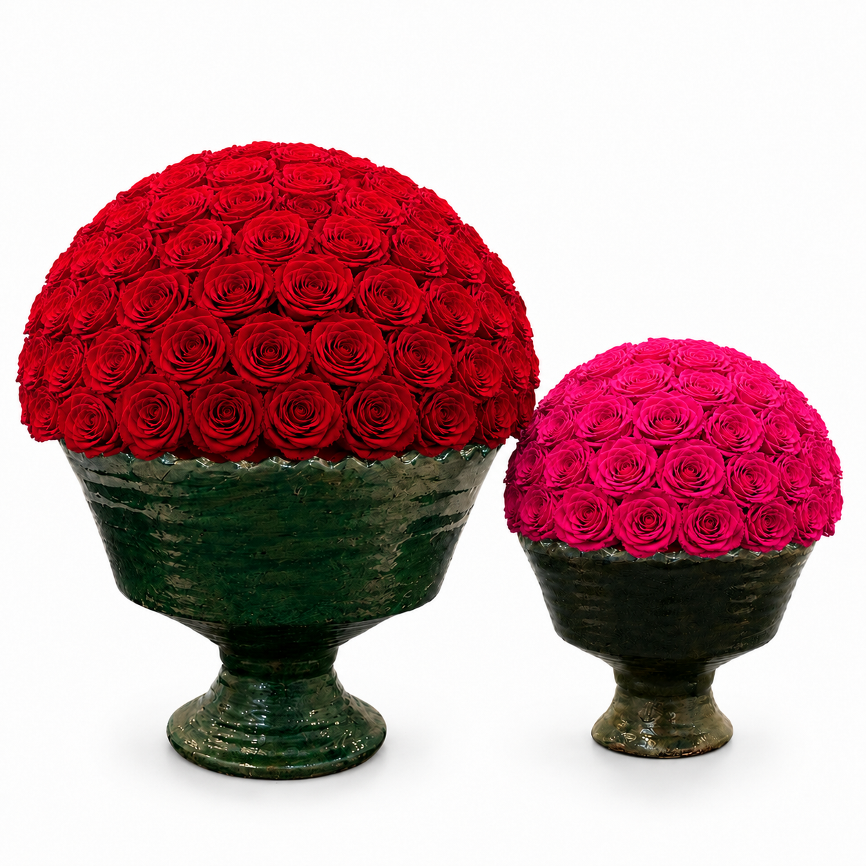 Fia Scalloped Ceramic Pedestal Planter