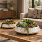 Ainsley Shell Mosaic Bowl Planter Set (Set of 2)