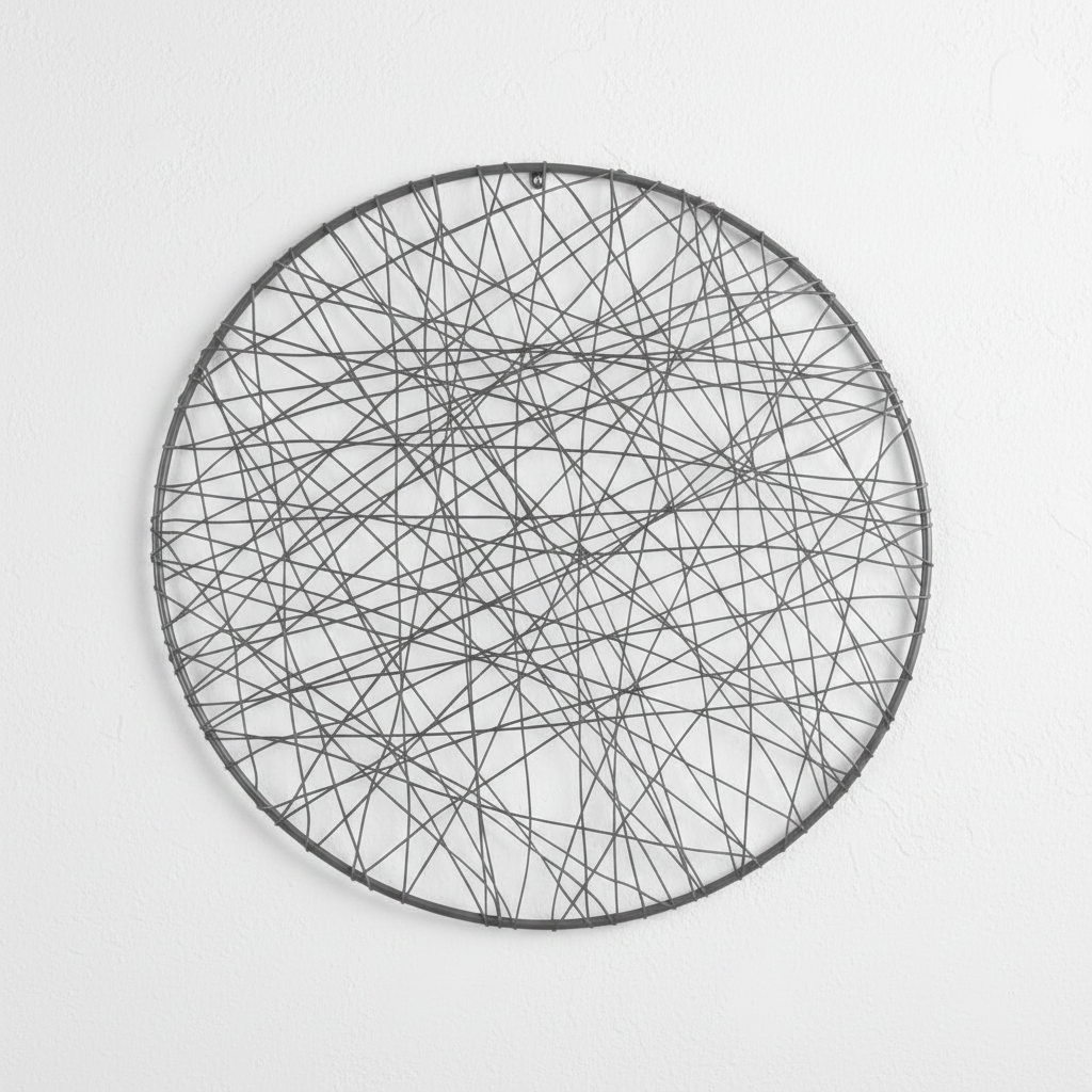 Cali Abstract Line Metal Round Wall Art