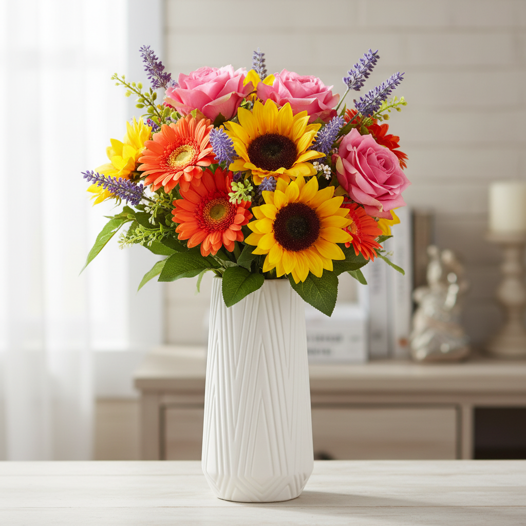 Eriana Ceramic Round Cylinder Vase