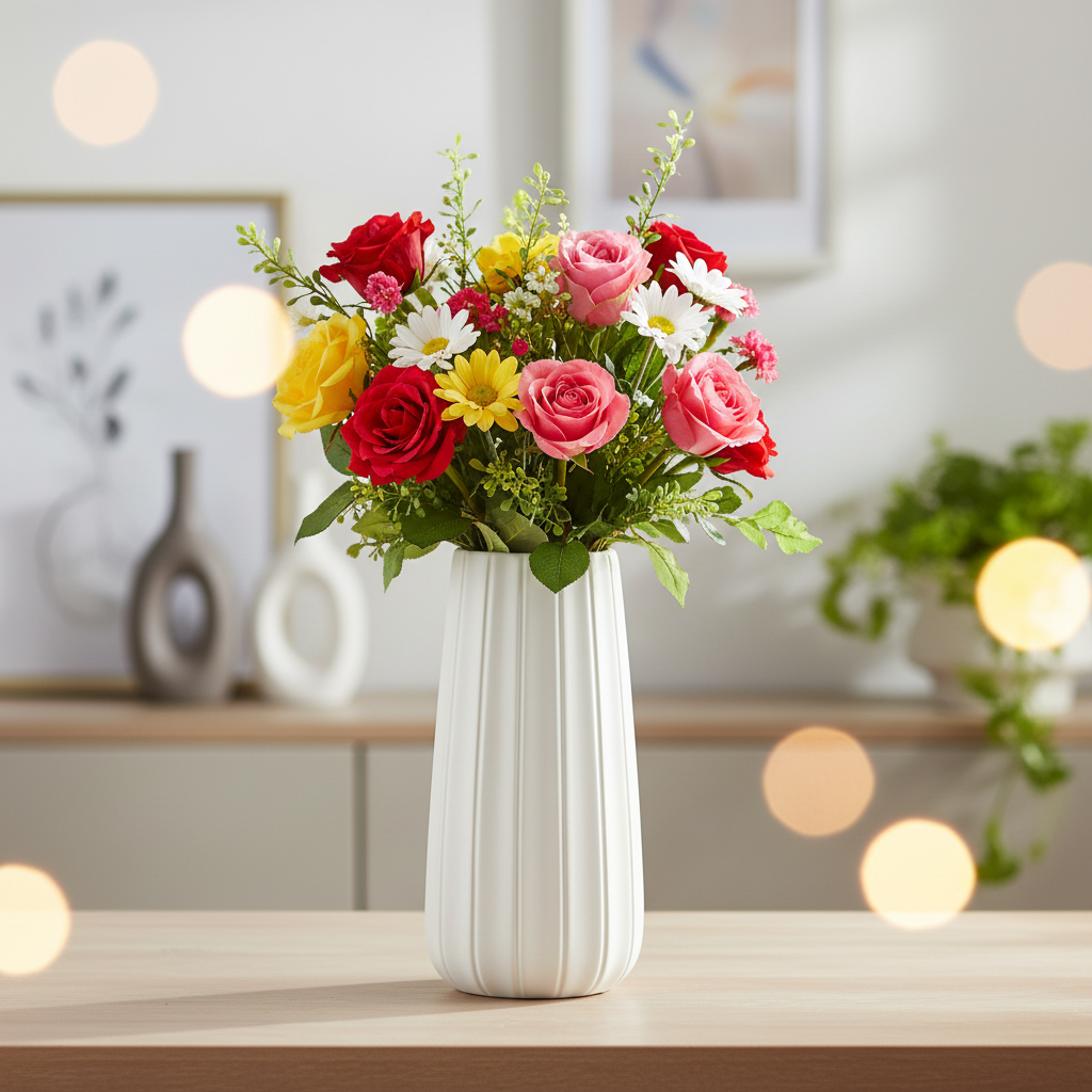 Gia Ceramic Decorative Cylinder Vase