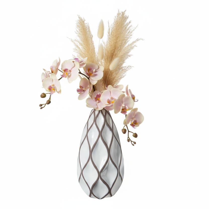 Ravelle Embossed Ceramic Vase