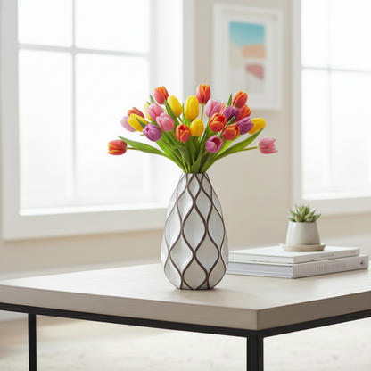 Ravelle Embossed Ceramic Vase