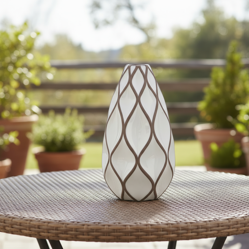 Ravelle Embossed Ceramic Vase