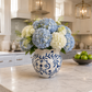 Chloe Chinoiserie Ruffled Rim Ceramic Planter - Large