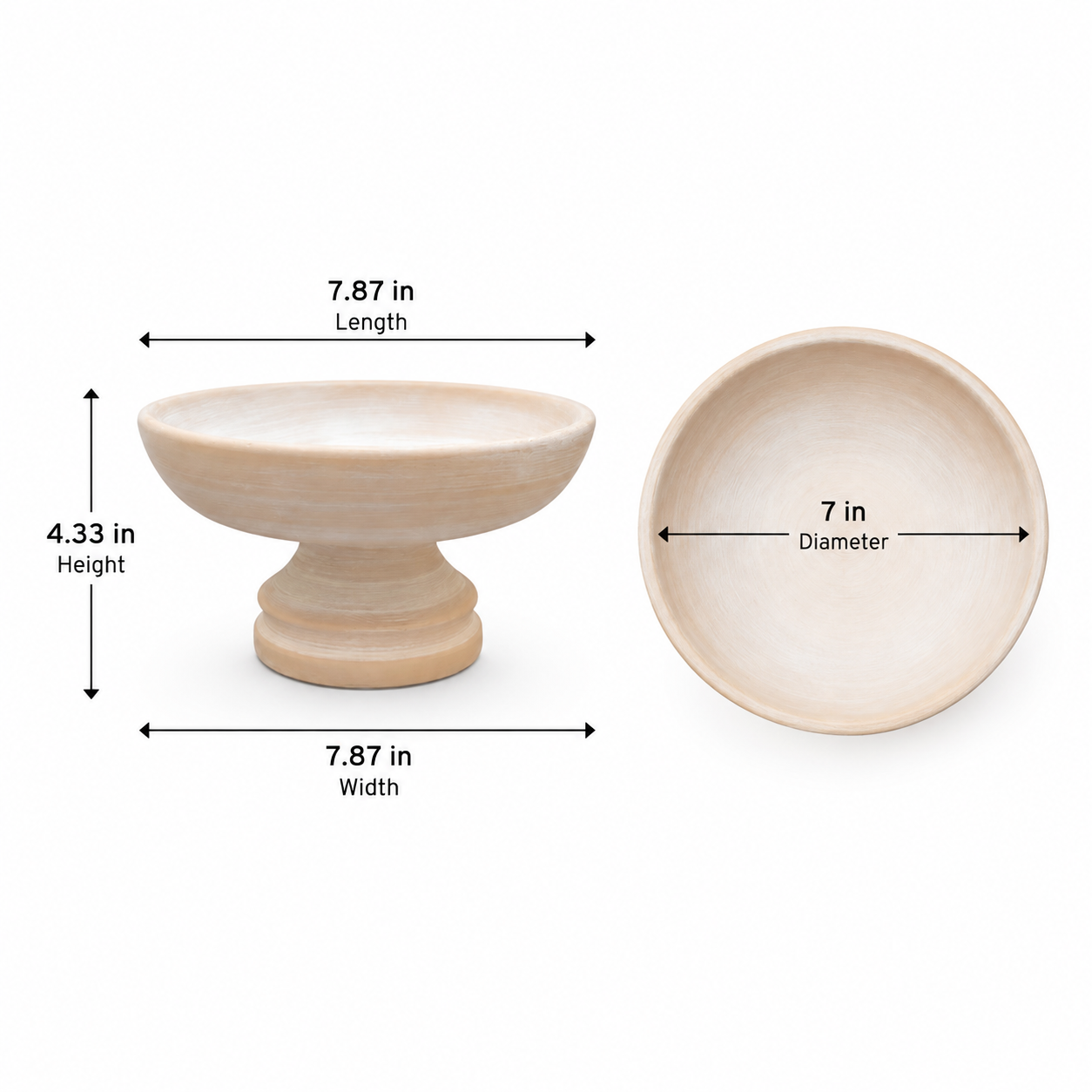 Ingrid Pedestal Cement Bowl Planter