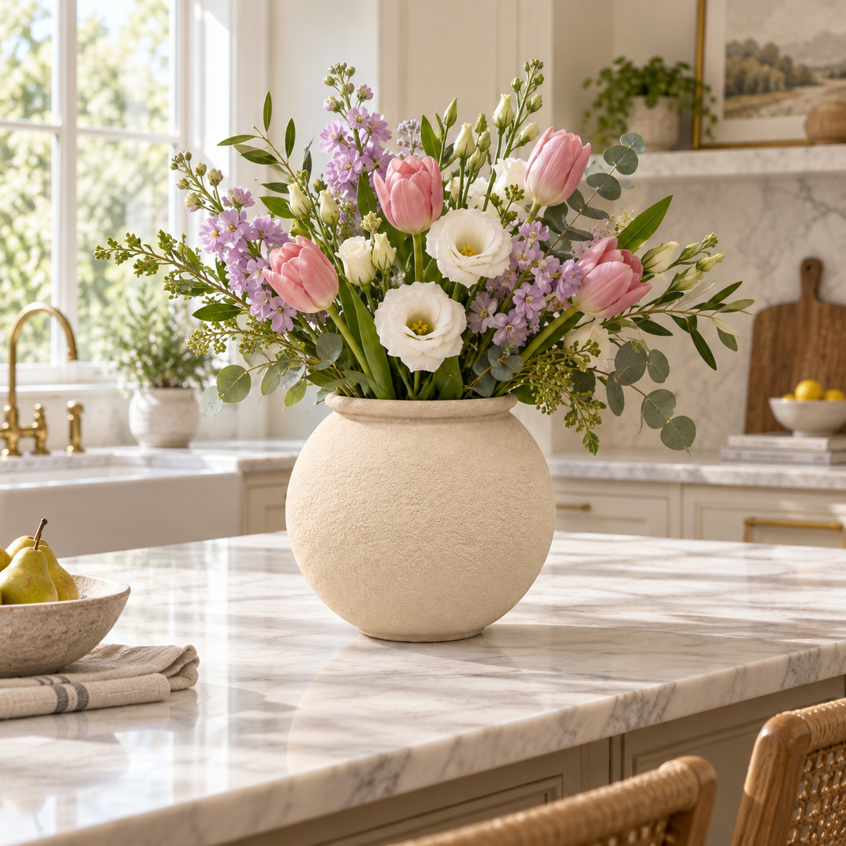 Molly Rolled-Rim Ceramic Vase