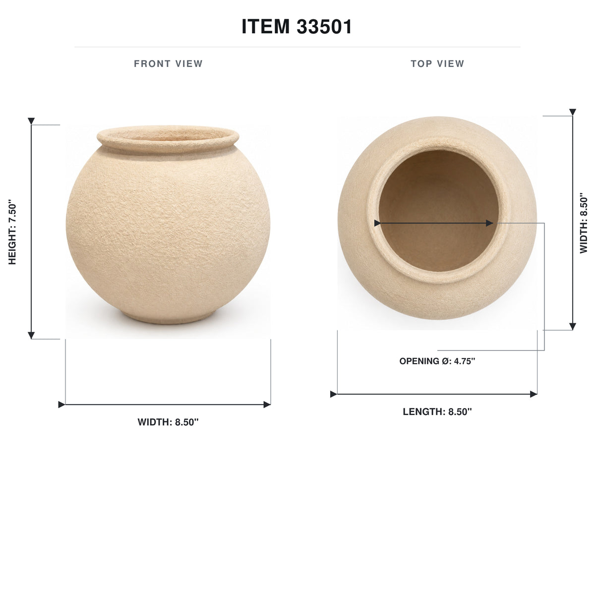 Molly Rolled-Rim Ceramic Vase