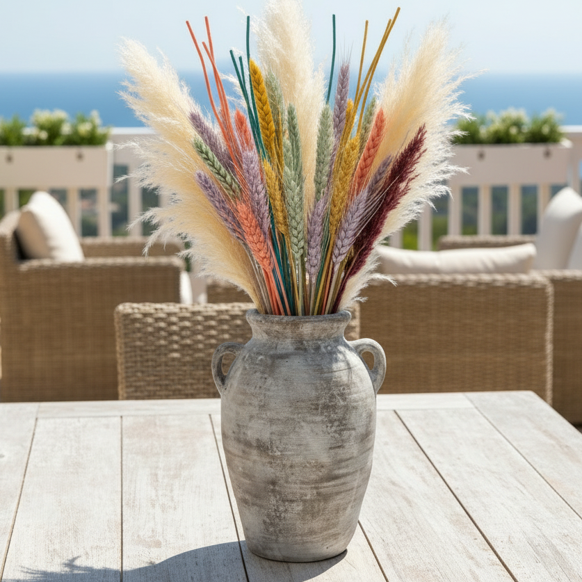 Alizée Round Ceramic Vase with Handles