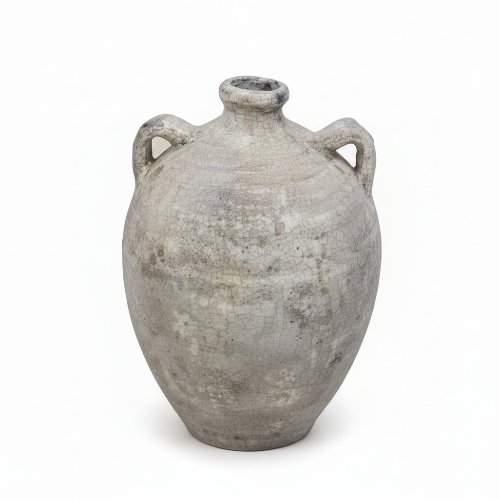 Delphine Weathered Ceramic Vase with Arched Handles