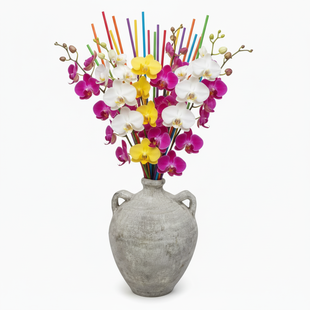 Delphine Weathered Ceramic Vase with Arched Handles