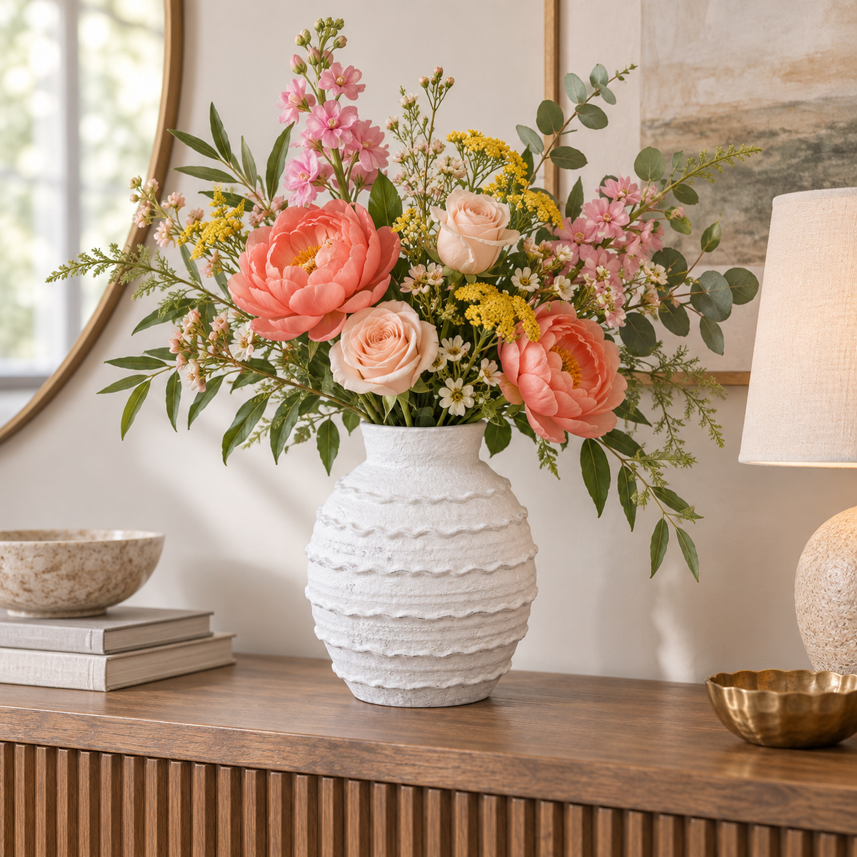 Inès Layered Textured Ceramic Vase