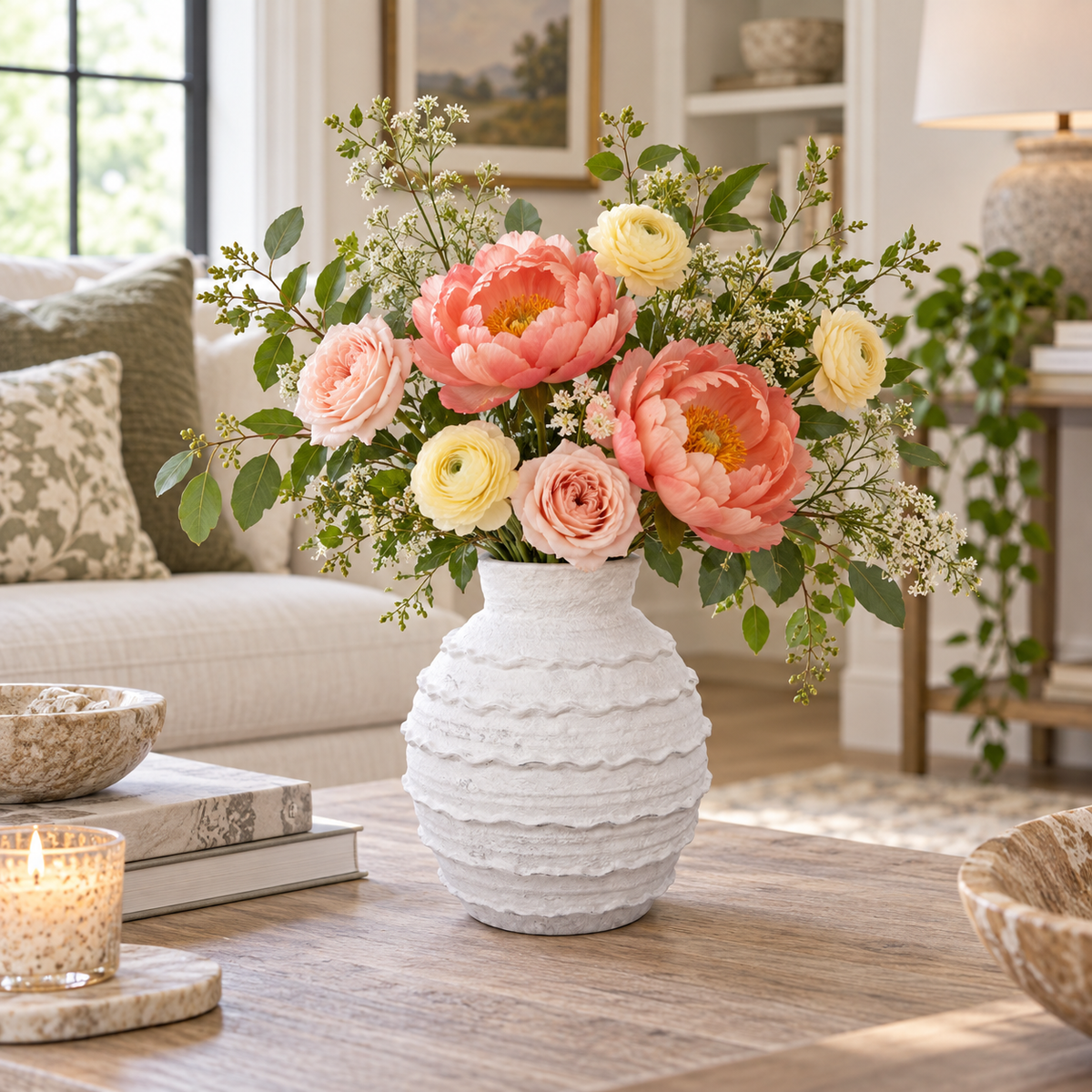 Inès Layered Textured Ceramic Vase