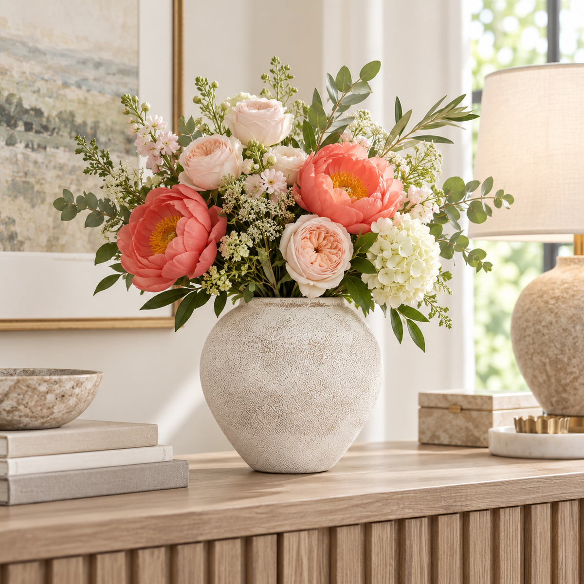Adva Ceramic Rounded Matte Textured Vase