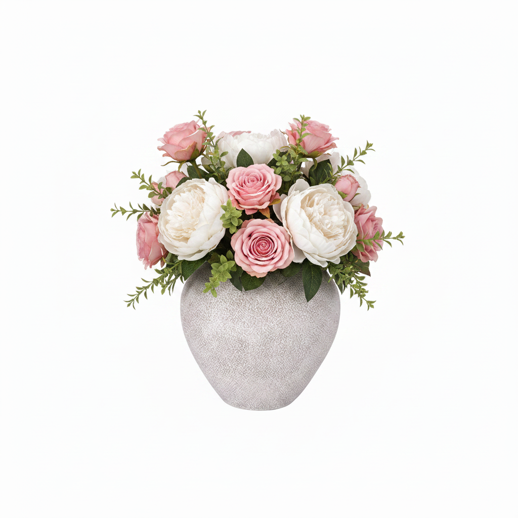 Adva Ceramic Rounded Matte Textured Vase
