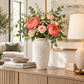 Laci Tall Ovoid Ceramic Vase with Textured Striations