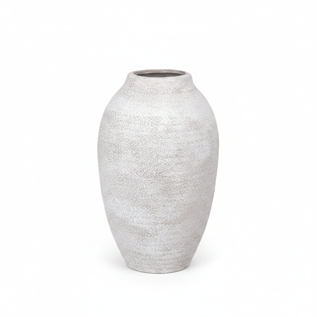 Laci Tall Ovoid Ceramic Vase with Textured Striations