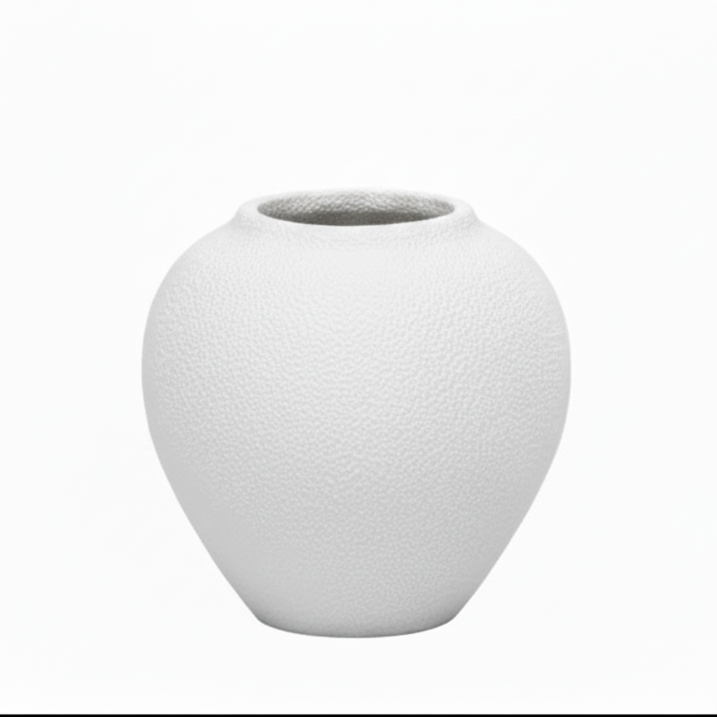 Adva Ceramic Rounded Matte Textured Vase