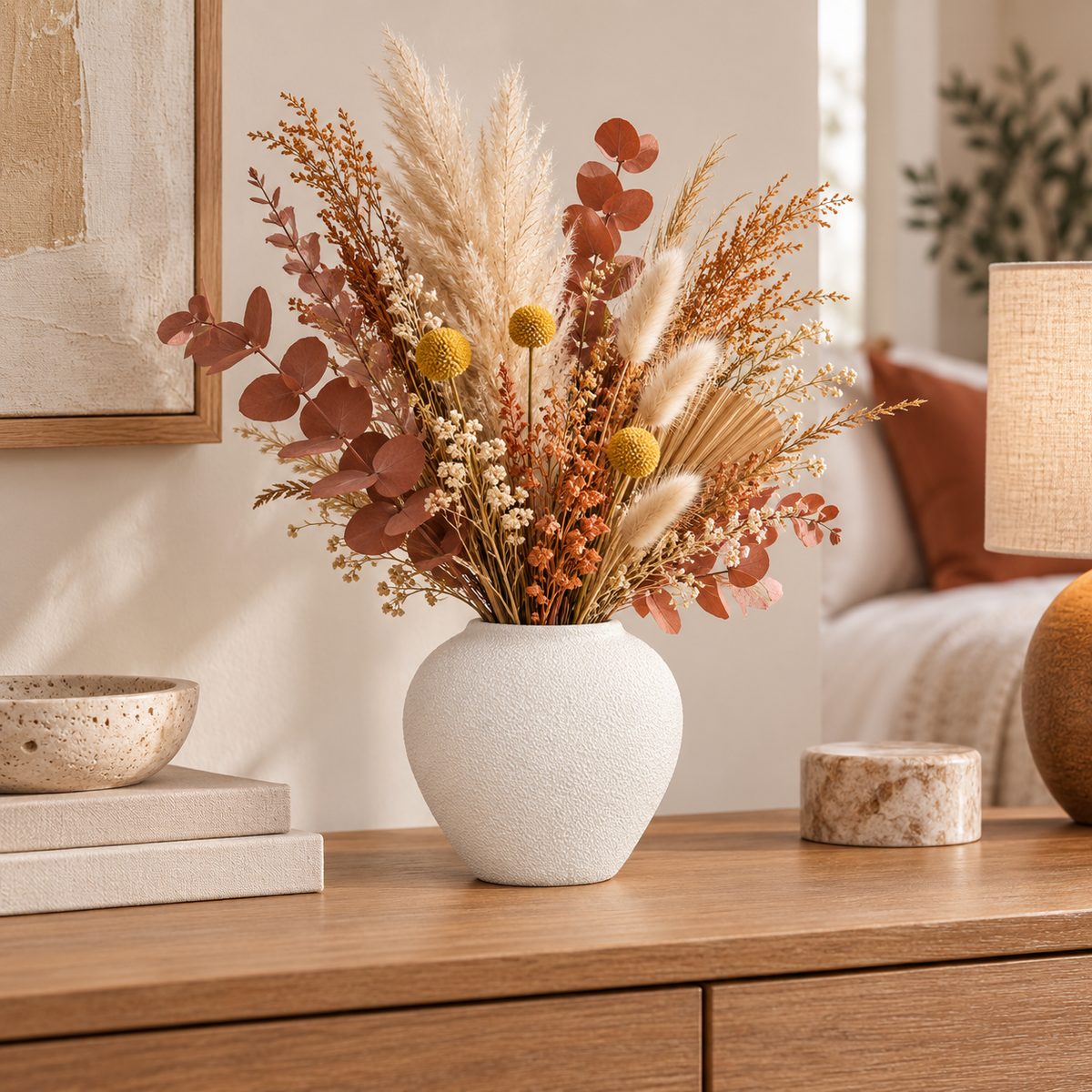 Adva Ceramic Rounded Matte Textured Vase