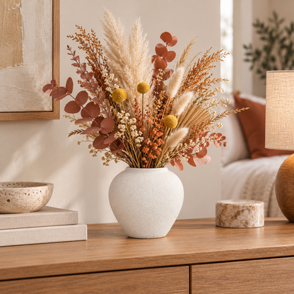 Adva Ceramic Rounded Matte Textured Vase
