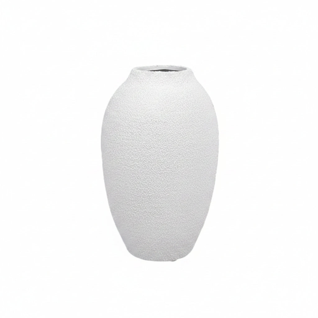 Laci Tall Ovoid Ceramic Vase with Textured Striations