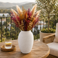 Laci Tall Ovoid Ceramic Vase with Textured Striations